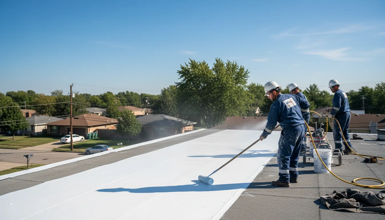 Commercial roof coating in Hayes, VA near me